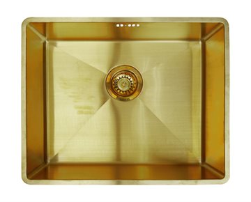 Secher Odense 500 køkkenvask 50x40 uden bagkant, Børstet messing natur